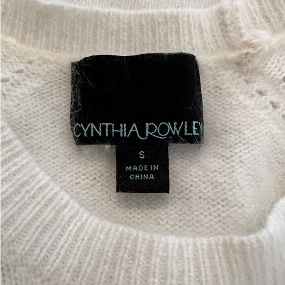 Cynthia Rowley Angora Rabbit Hair Blend Sweater Three Quarter Sleeves Size Small - Picture 4 of 5